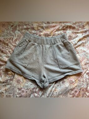 aerie Heather Gray High-Waist Knit Lounge Shorts